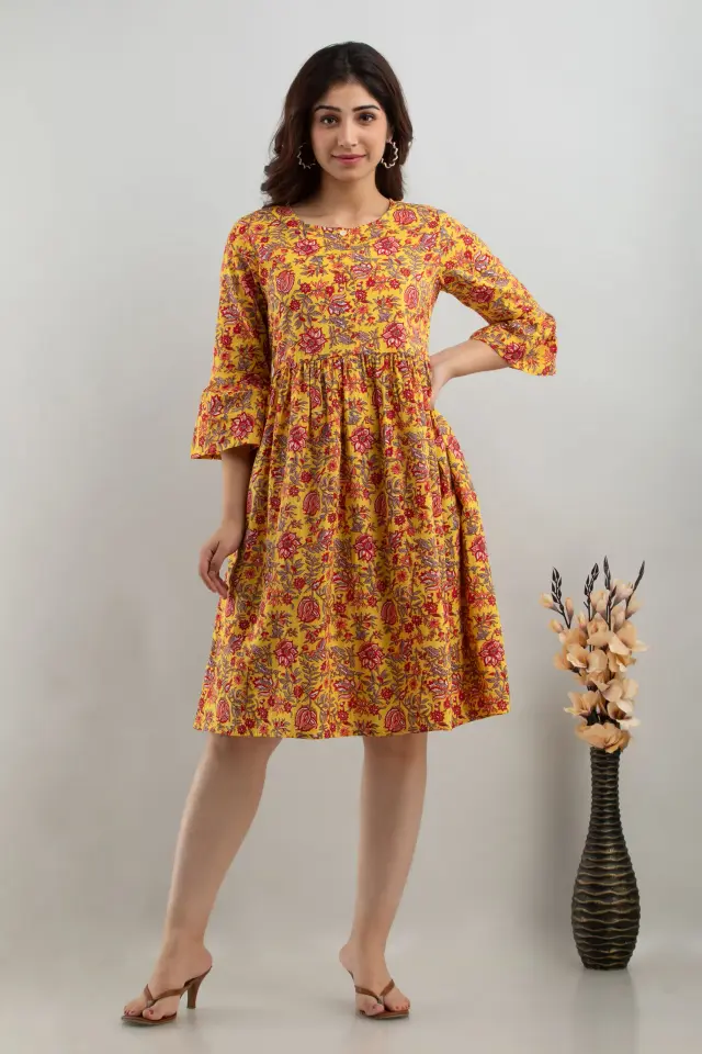 Buy Sanganeri Print Dress for Ladies