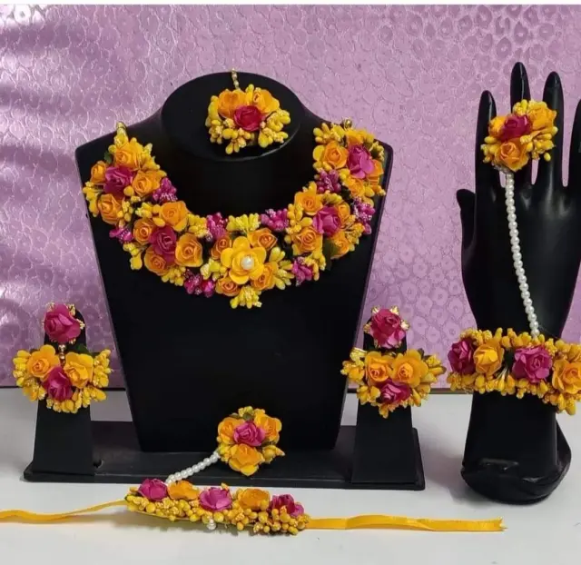 Yellow Flower Jewellery Set for Women & Girls