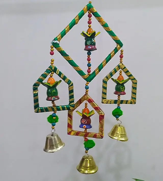 Swadeshi Rajasthani Handicraft Kalash Wall/Door/Window Hanging Multicolor