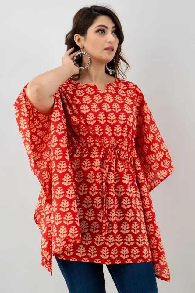 Women's Cotton Kaftan Red