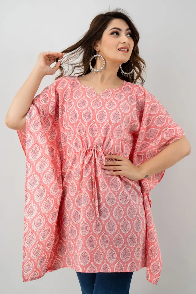 Women's Cotton Kaftan Pink