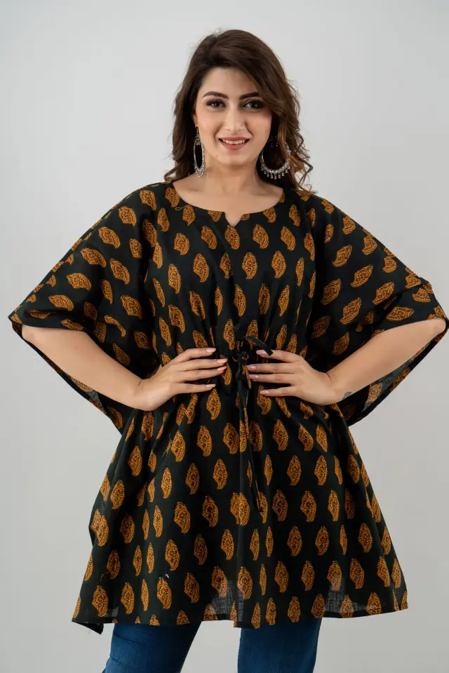 Women's Cotton Kaftan Green