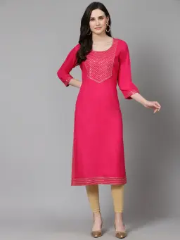 Pink Sequence Kurtis