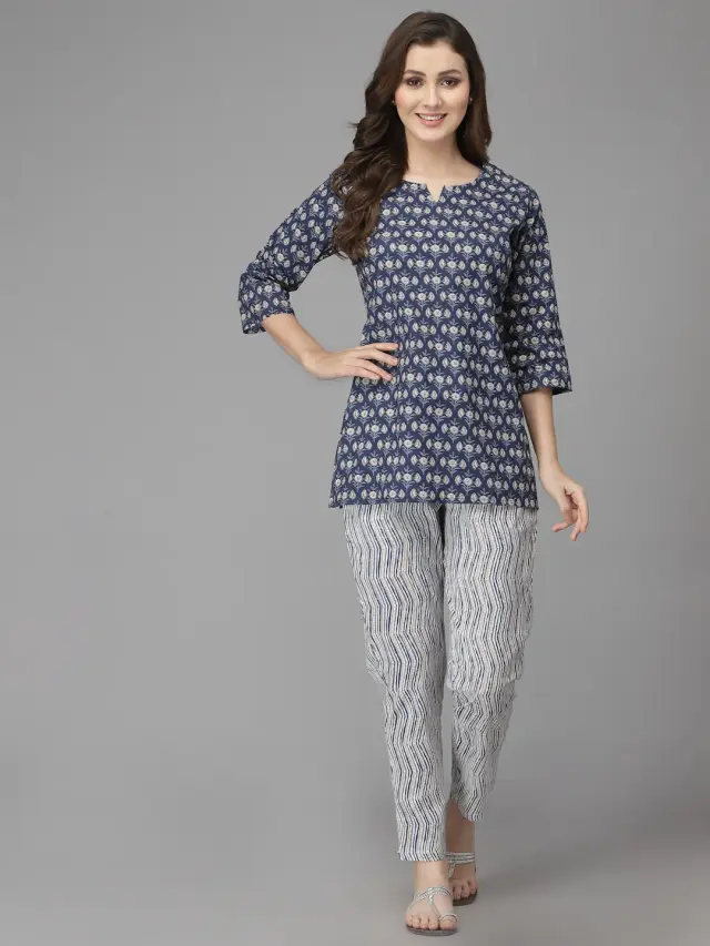 Blue Blossom Night Suit for Women