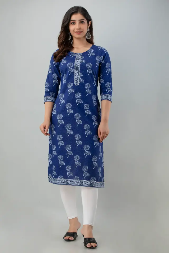 Blue Straight Kurti