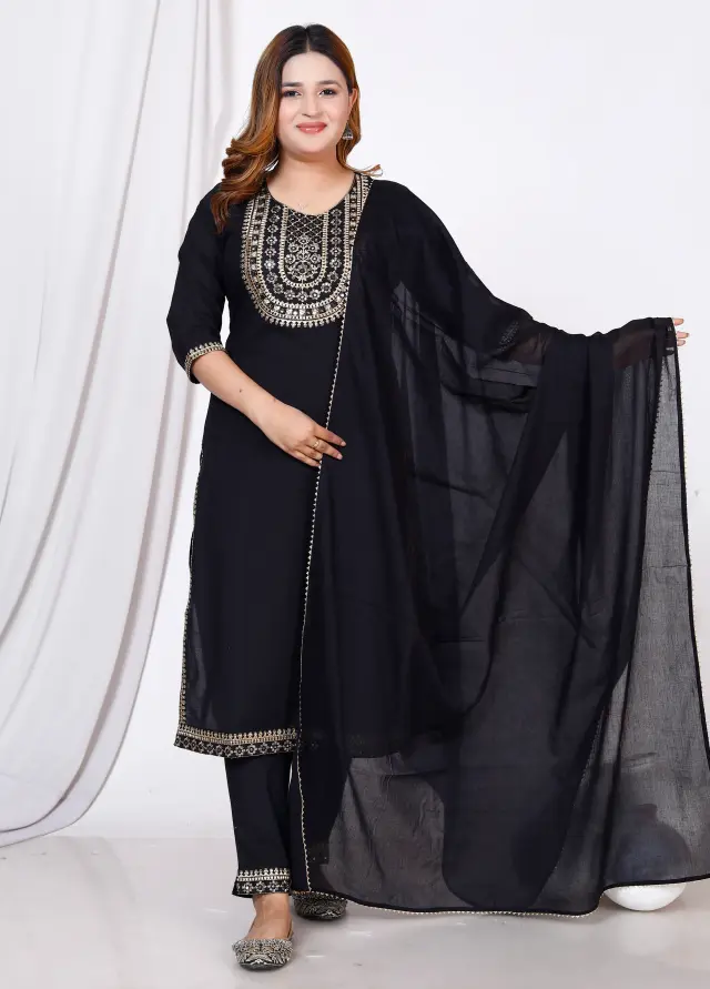 Black Embroidered Kurtas sets