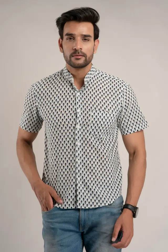 Sanganeri Printed Booty Shirts for Men