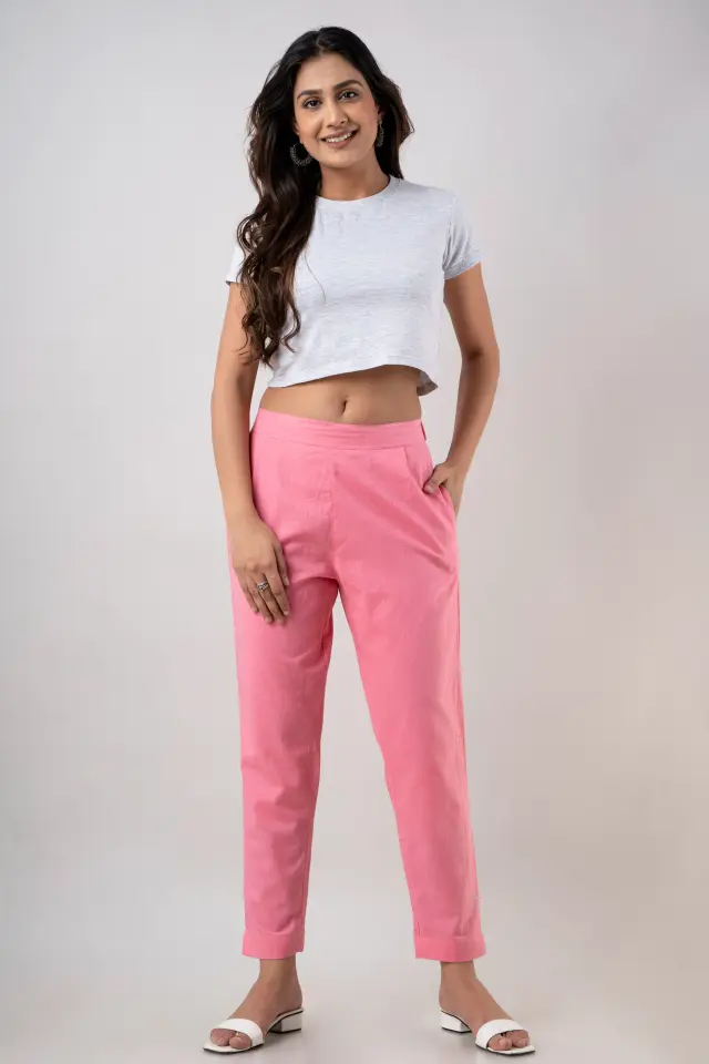 Women' s Cotton Slub Pants Pink